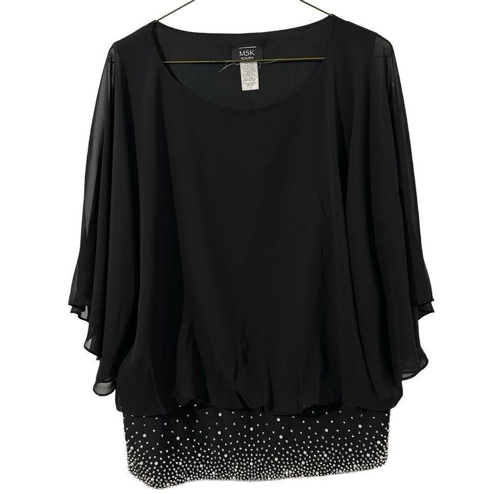 MSK black sleeveless blouse size 3X. A521